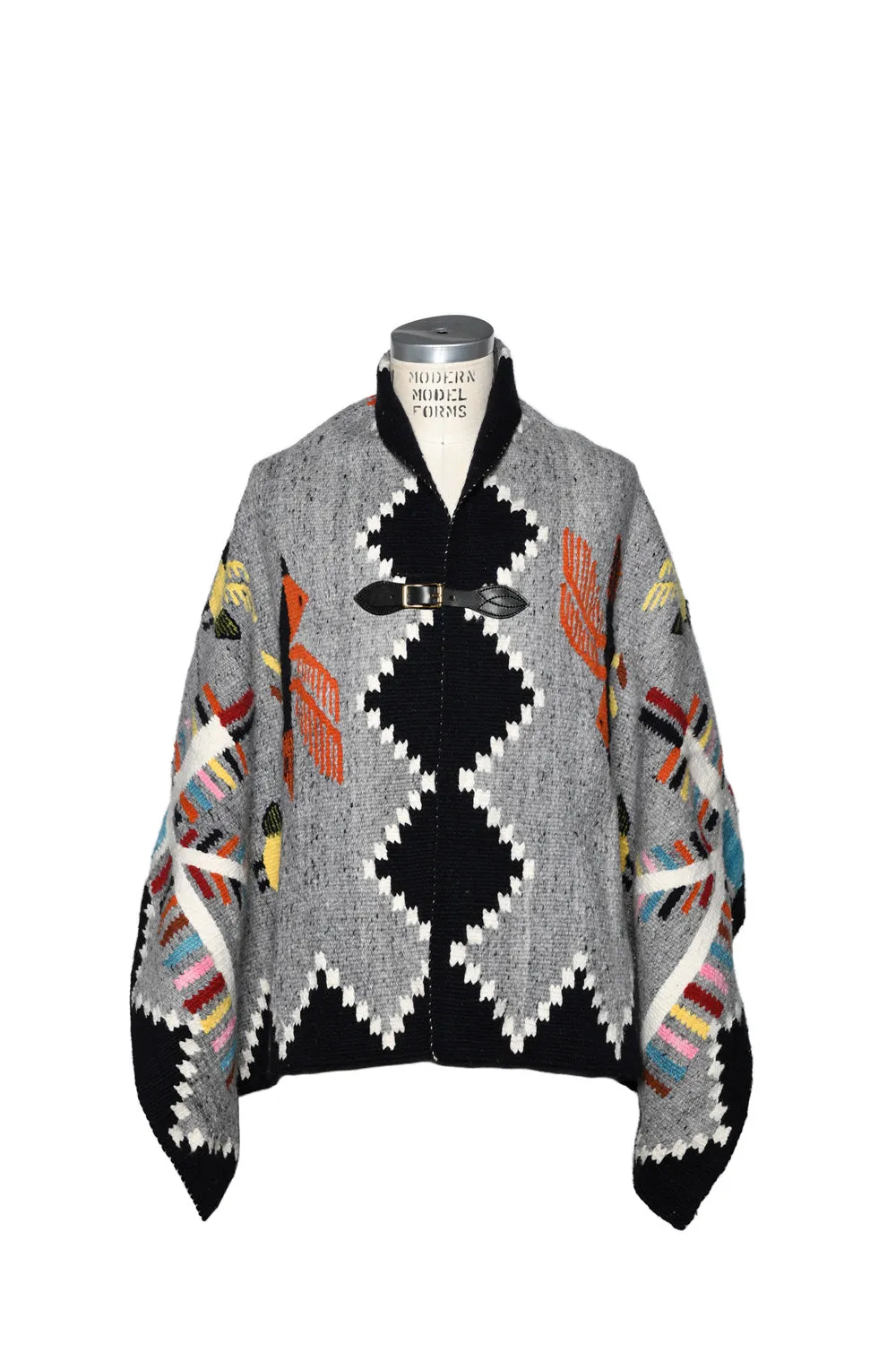 Merino Wool Blanket Poncho - Navajo Birds sold by Chamula