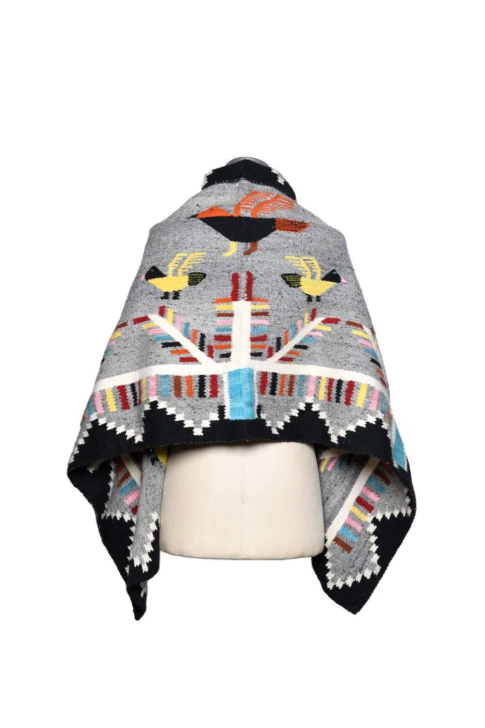 Merino Wool Blanket Poncho - Navajo Birds sold by Chamula product image thumbnail 2