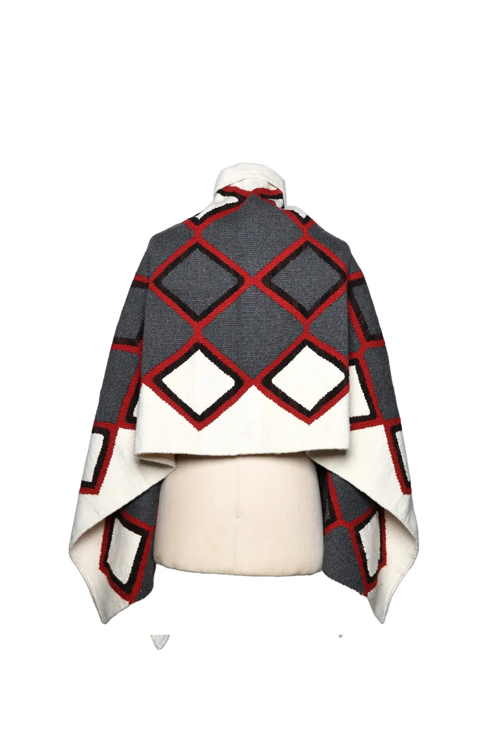 Merino Wool Blanket Poncho - Triple Diamond sold by Chamula product image thumbnail 2