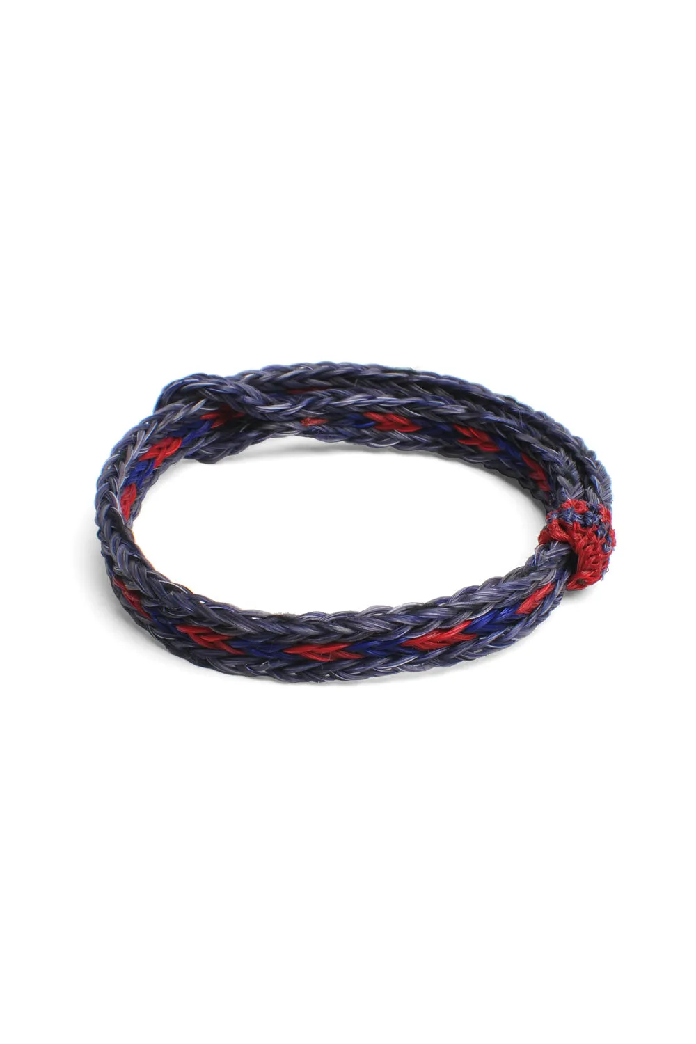 Braided Horsehair Bracelet - #26 BLU/RED/LT.INDIGO sold by Chamula