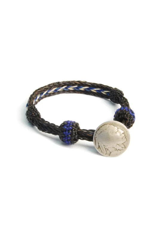 Concho Bracelet - #09 BLK/WHT x BLU sold by Chamula