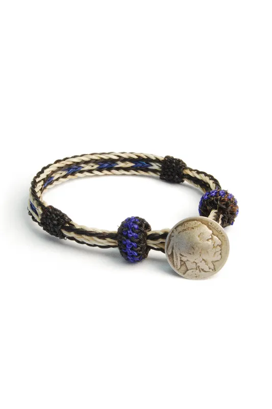 Concho Bracelet - #05 BLK X WHT/BLU sold by Chamula