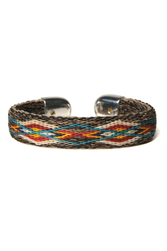 Bendable Horsehair Bracelet - NAT / TURQ x RED sold by Chamula