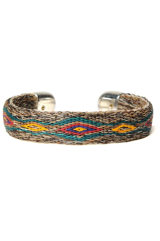 Bendable Horsehair Bracelet - NAT / GRN X YLW sold by Chamula