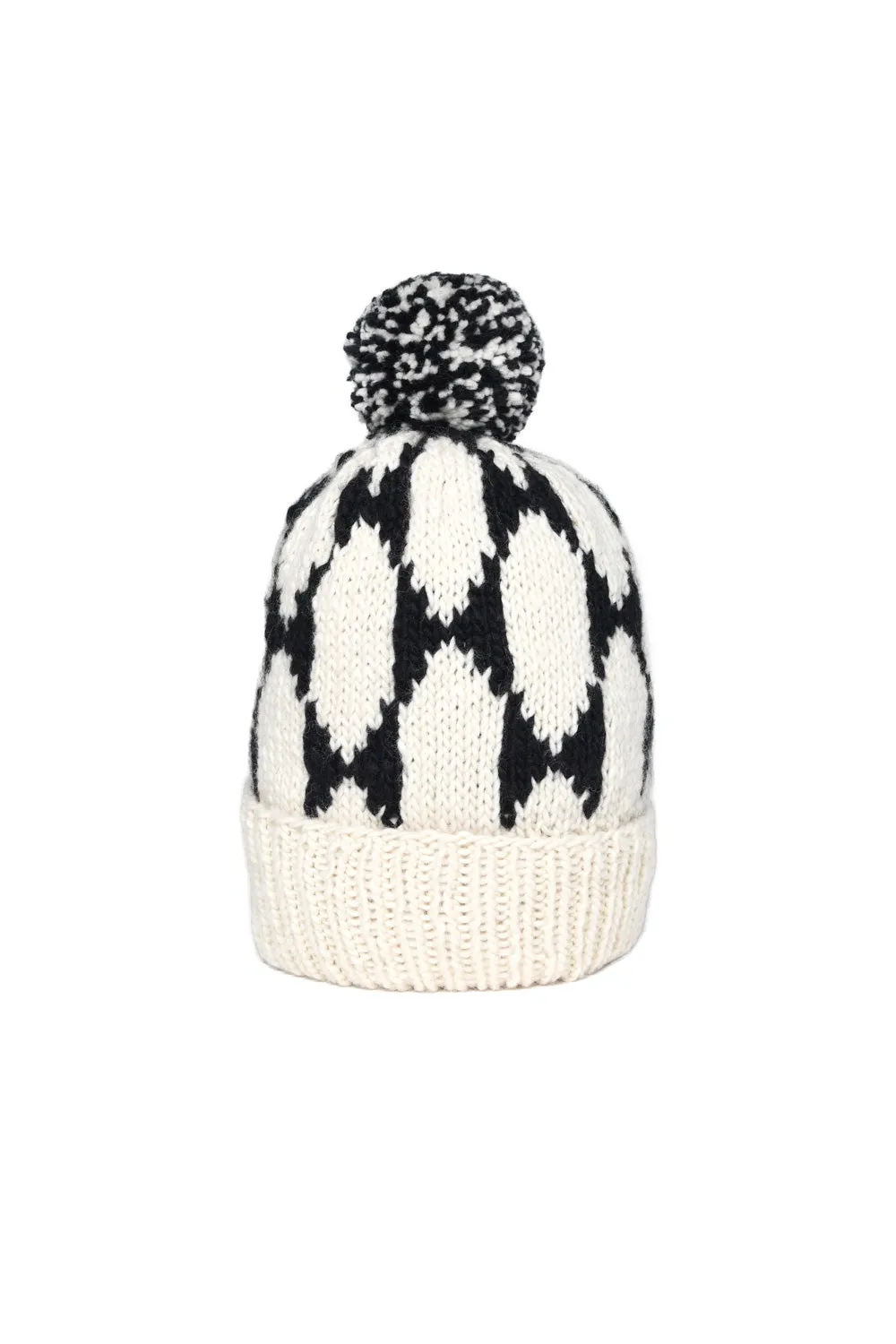 Double Cuff Cap Butterfly Wing - Ivory x Black sold by Chamula