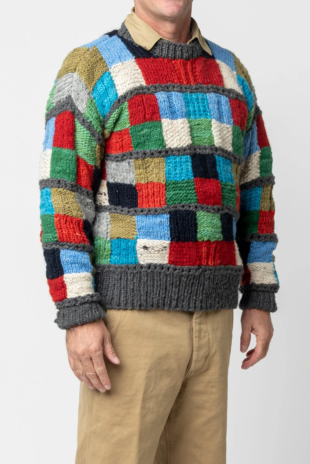 Sampler Squares Pullover - Grey sold by Chamula product image thumbnail 5