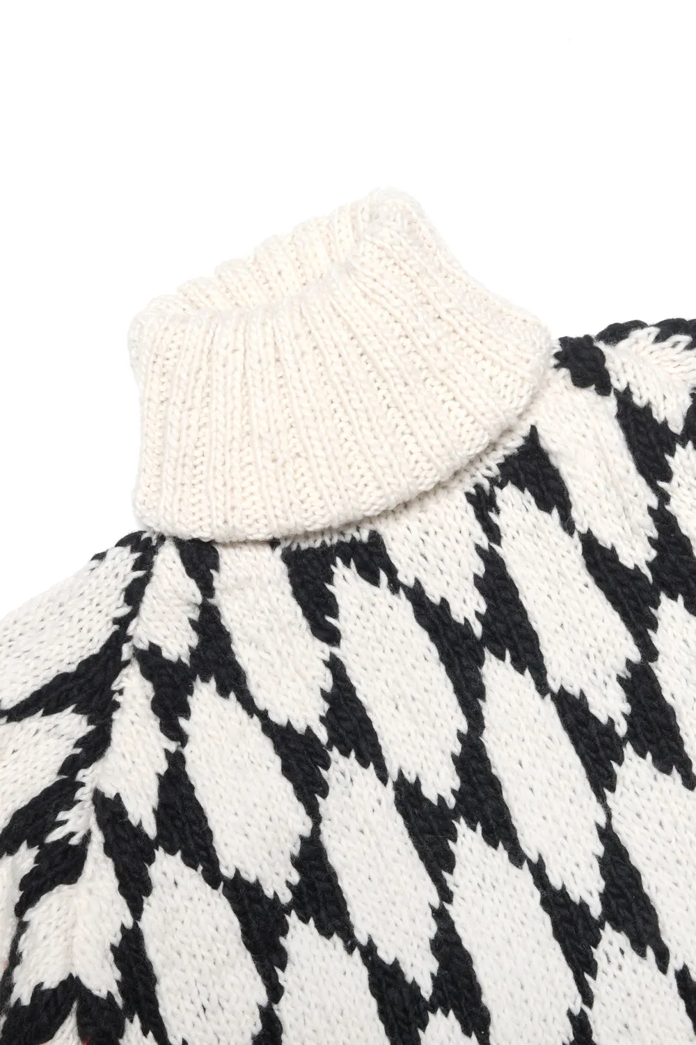 Butterfly Wing Turtleneck Pullover - Ivory x Black sold by Chamula product image thumbnail 2