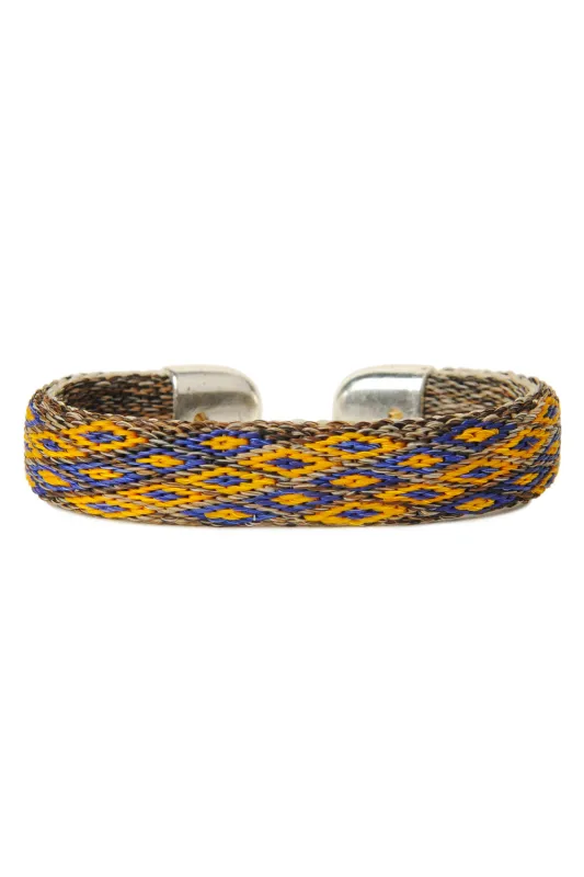 Bendable Horsehair Bracelet - NAT/ BLU X YLW sold by Chamula