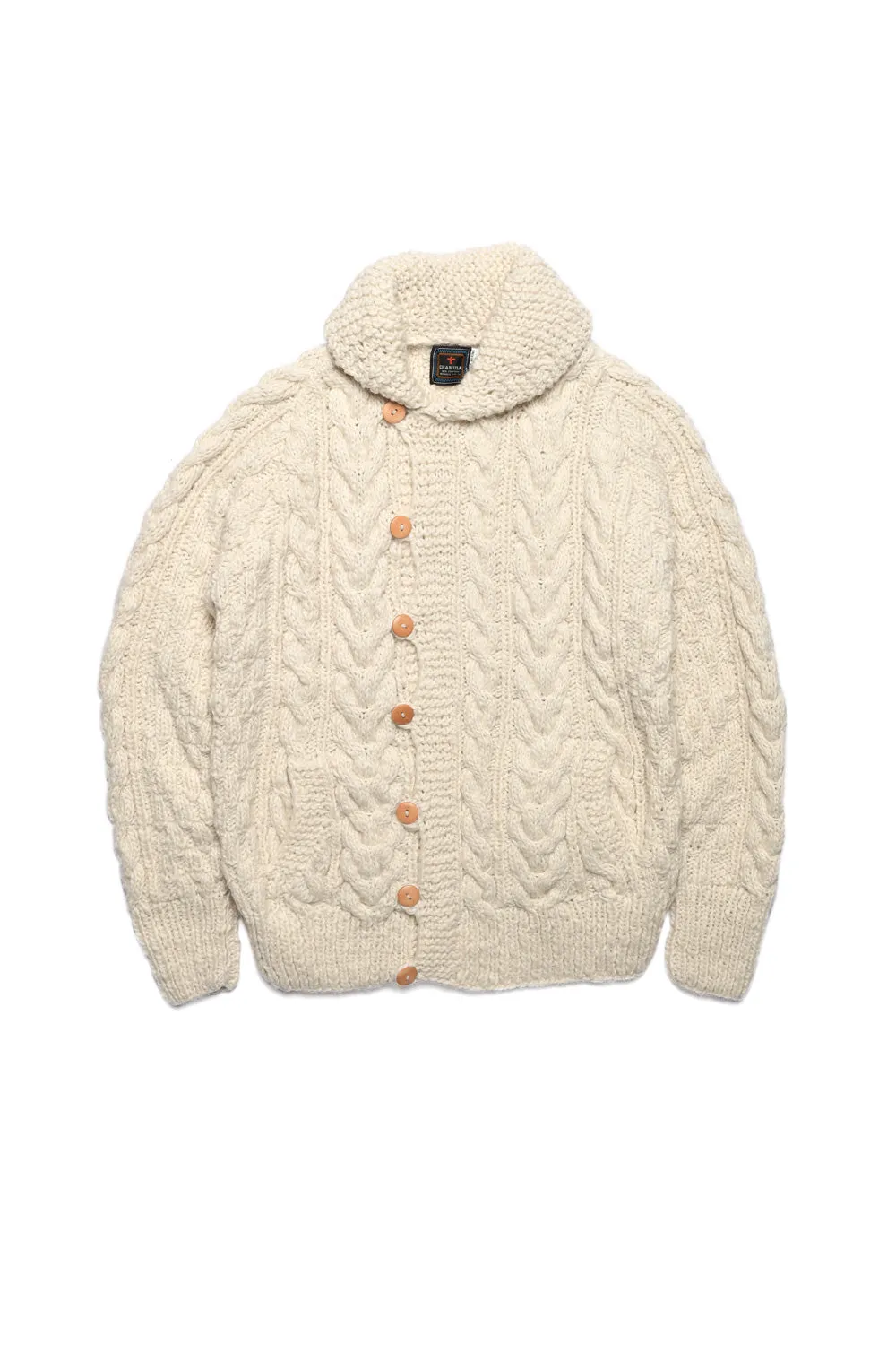 Fisherman Loop Button Cardigan - Ivory sold by Chamula