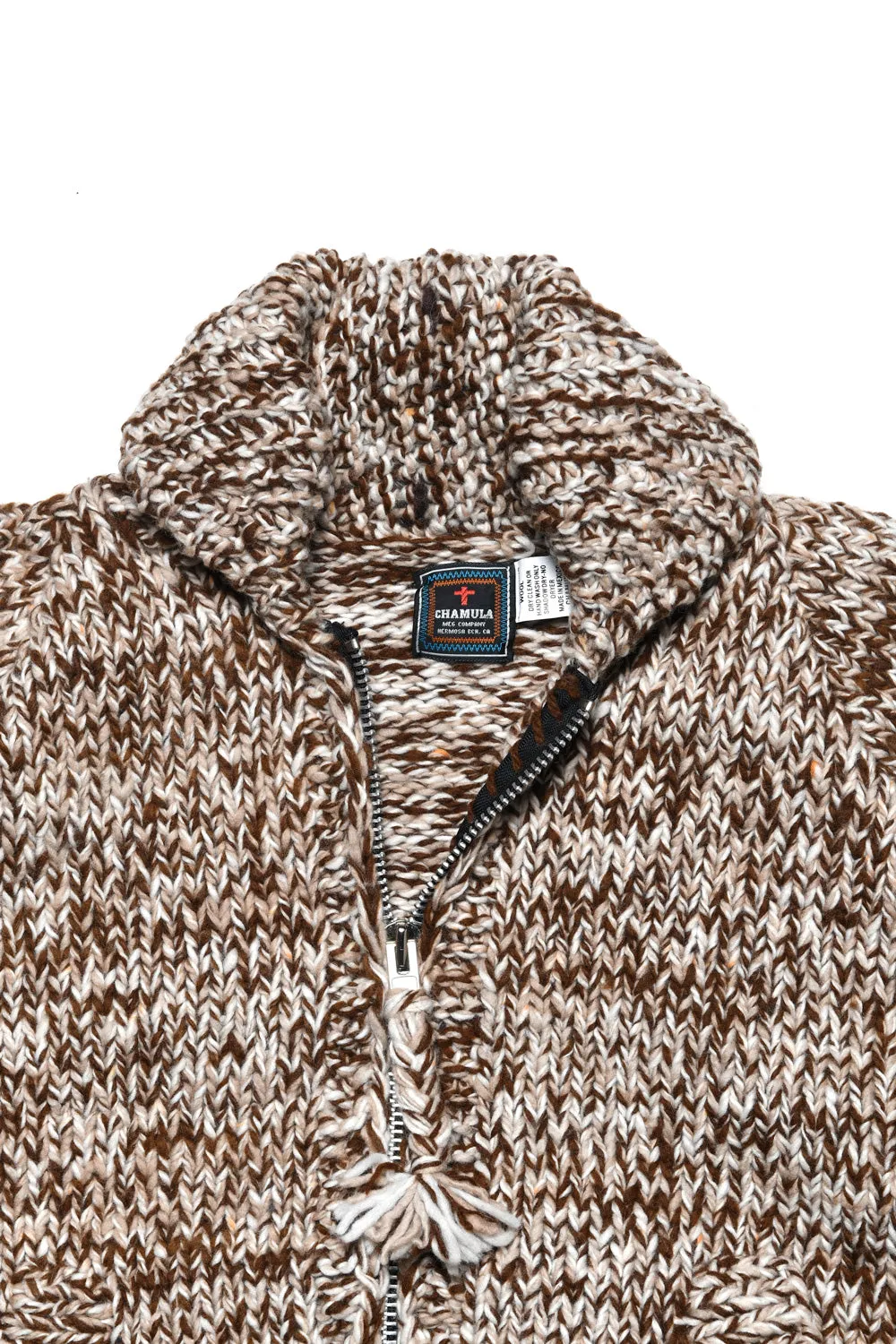 Mix #2 Heather Zipper Cardigan - Brown Mix sold by Chamula product image thumbnail 3