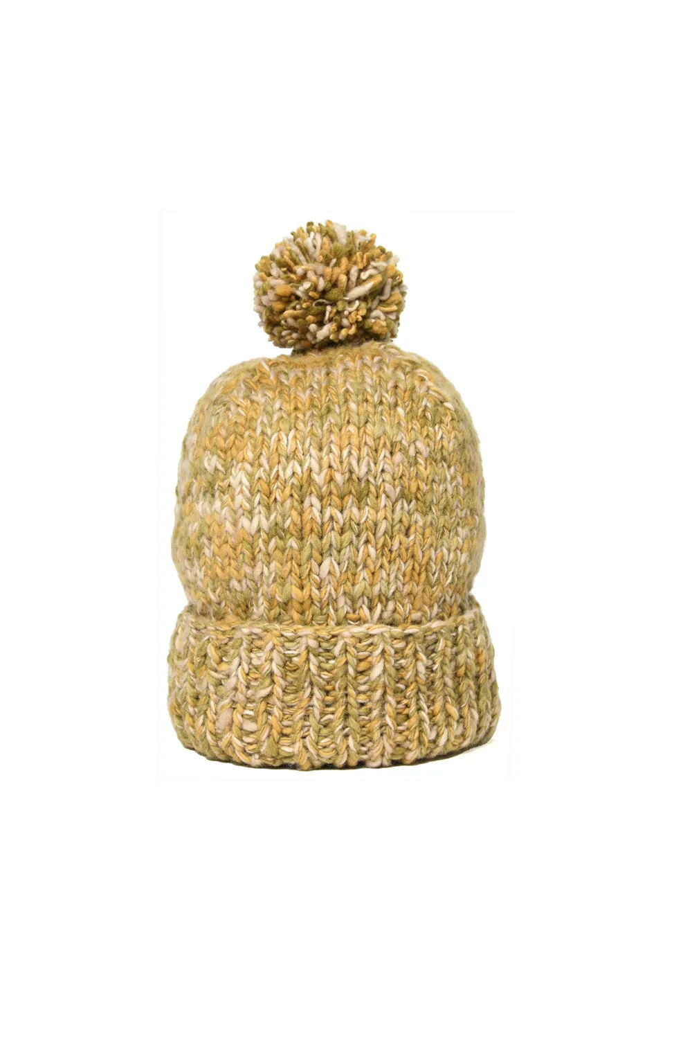 Double Cuff Cap Mix Heather - Dk. Alfalfa Mix sold by Chamula