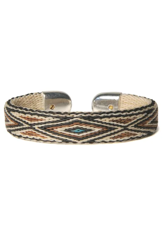 Bendable Horsehair Bracelet - WHT/ TURQ X BWN sold by Chamula