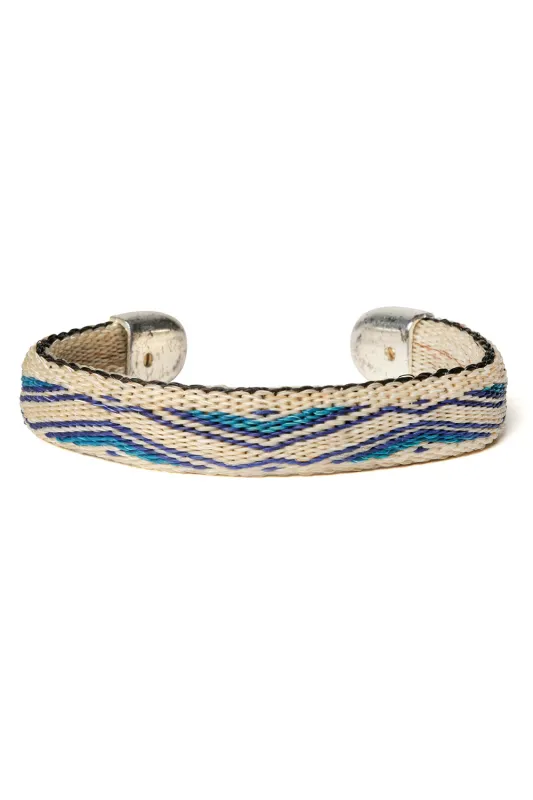 Bendable Horsehair Bracelet - WHT/ BLU X TRQ sold by Chamula