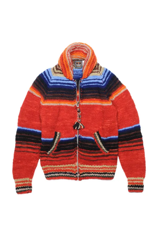 Serape Zipper Cardigan - Red sold by Chamula