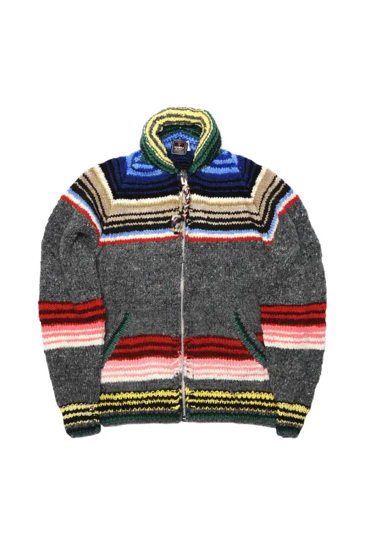 Serape Zipper Cardigan - Grey sold by Chamula