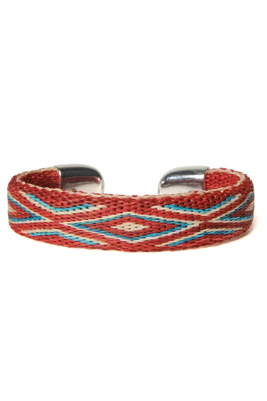 Bendable Horsehair Bracelet - RED /TRQ sold by Chamula