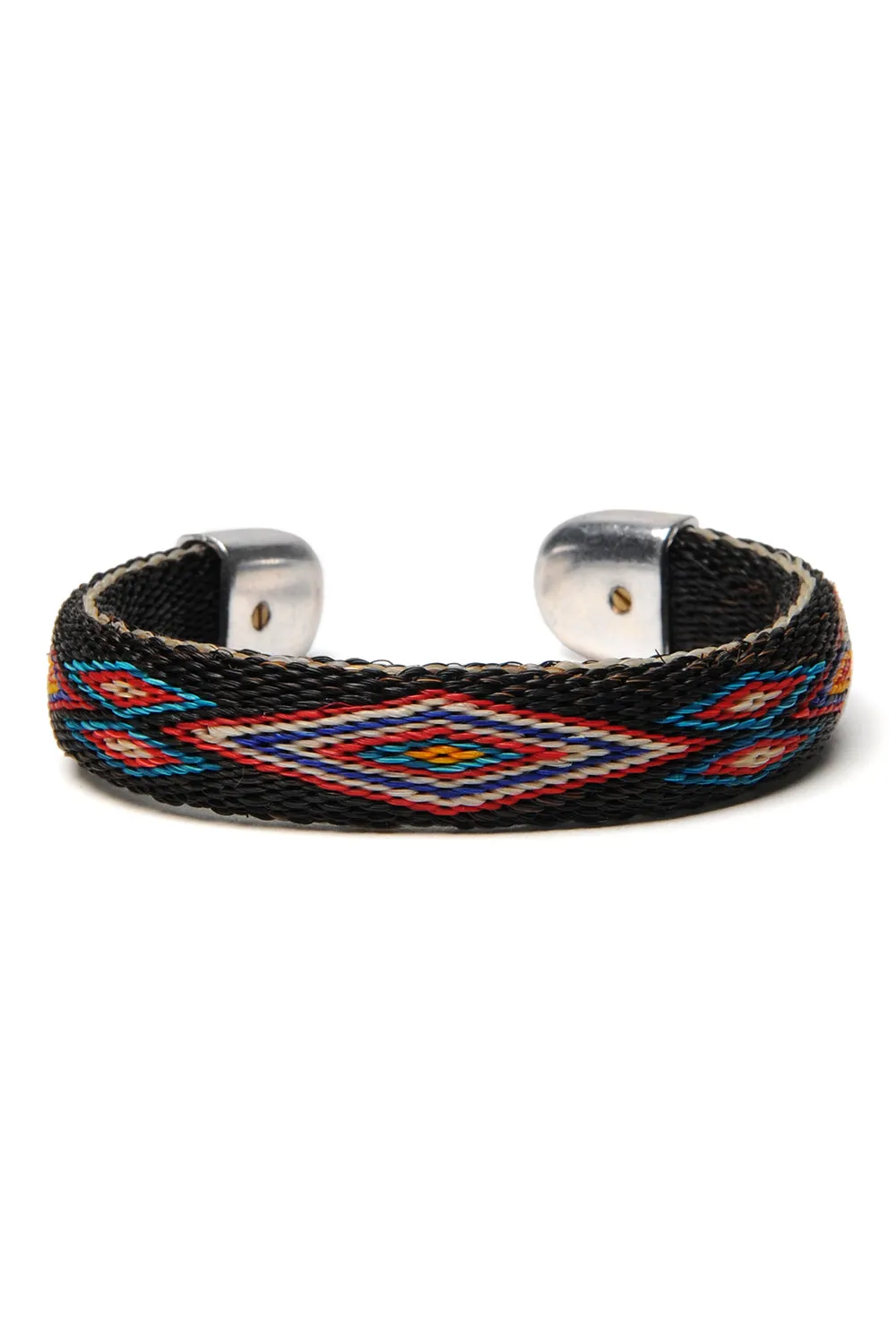 Bendable Horsehair Bracelet - BLK / TURQ x RED sold by Chamula