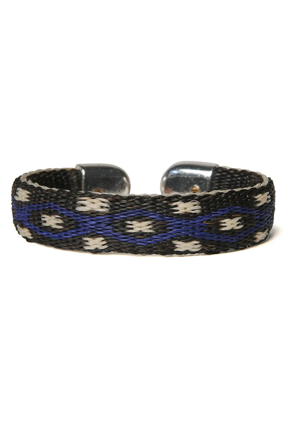 Bendable Horsehair Bracelet - BLK / BLU x WHT sold by Chamula
