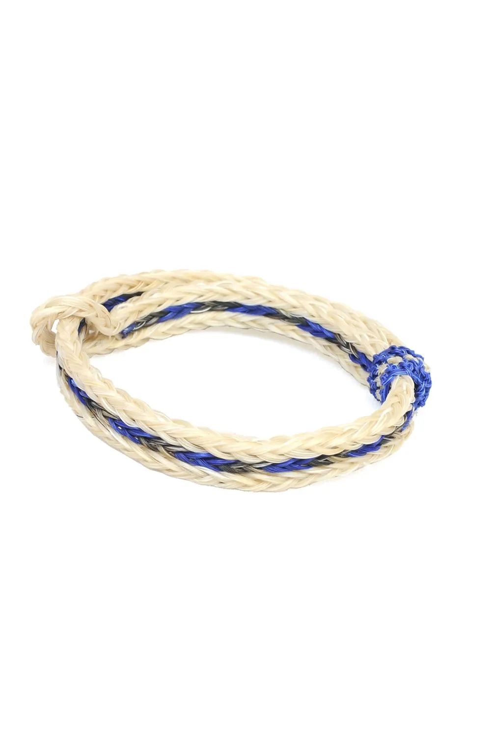 Braided Horsehair Bracelet - #33 CHAR/BLU/WHT sold by Chamula