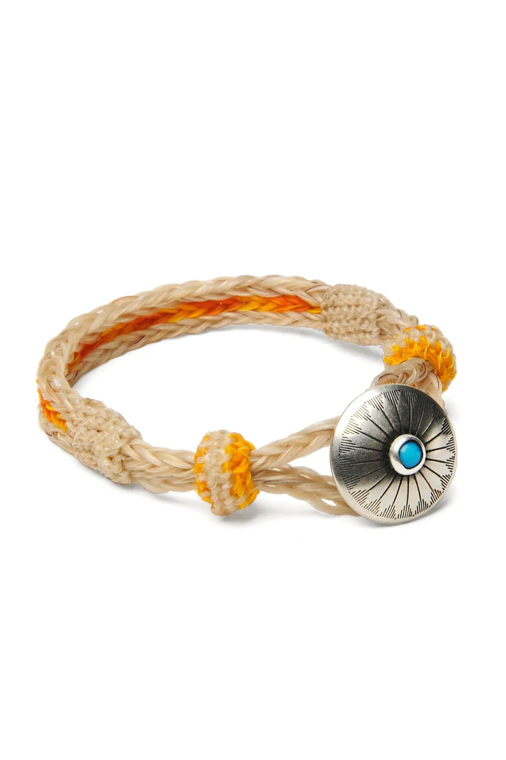 Turquoise Concho Bracelet - #19-01 WHT/ORG X YLW sold by Chamula