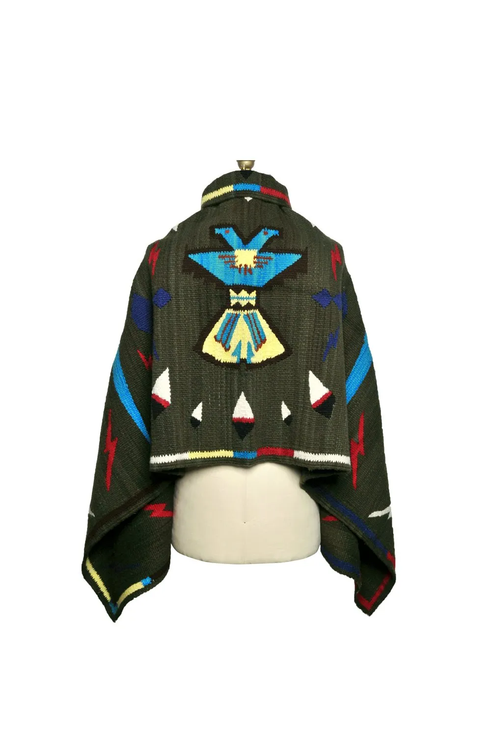 Merino Wool Blanket Poncho - Thunderbird sold by Chamula product image thumbnail 2