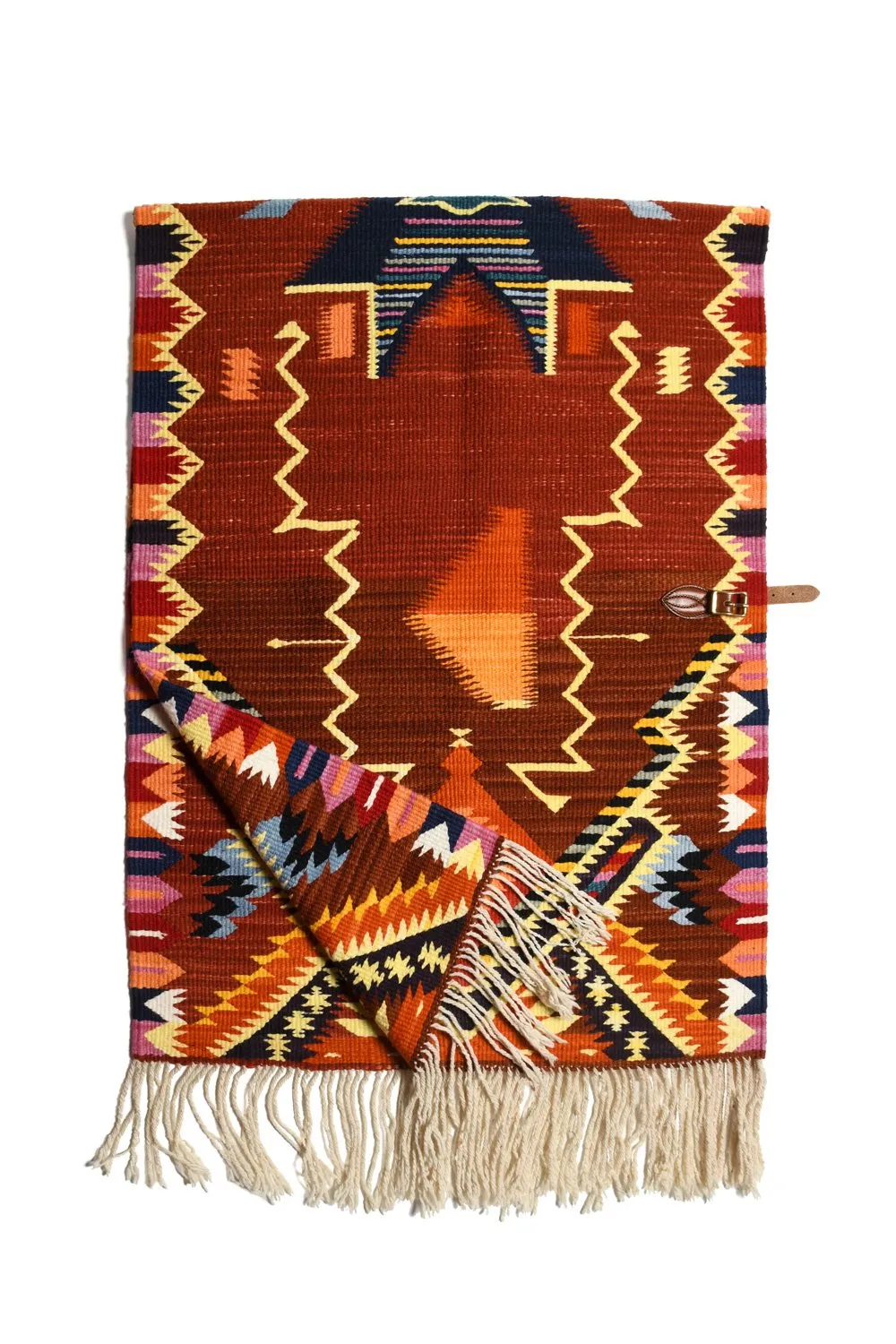 Merino Wool Blanket Poncho, Antique Star - Royal sold by Chamula product image thumbnail 5