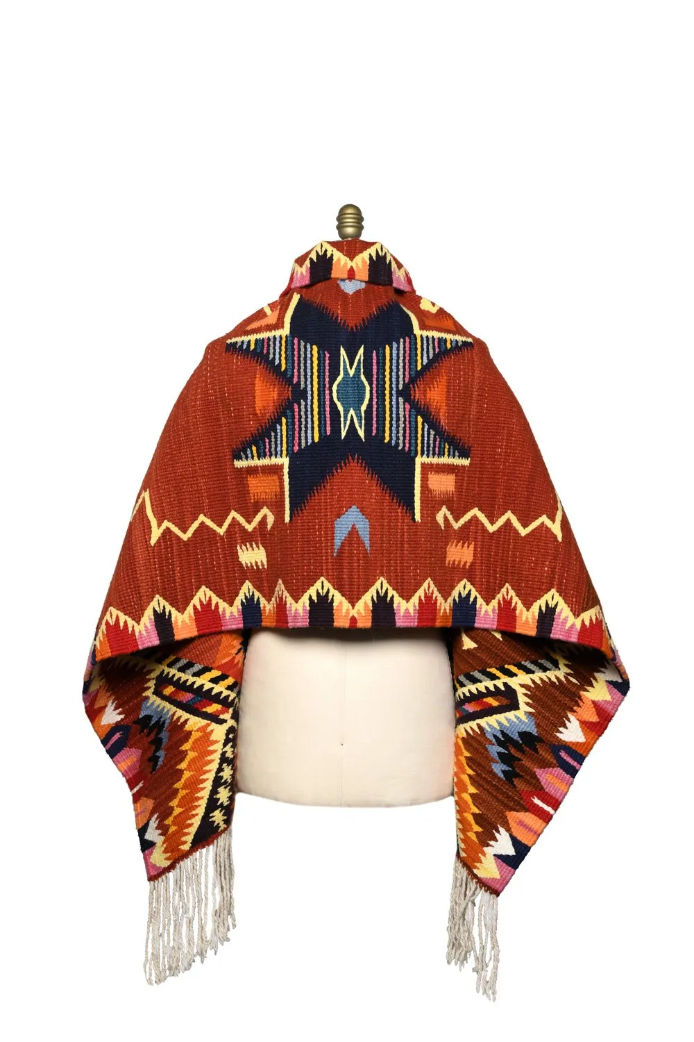 Merino Wool Blanket Poncho, Antique Star - Royal sold by Chamula product image thumbnail 2