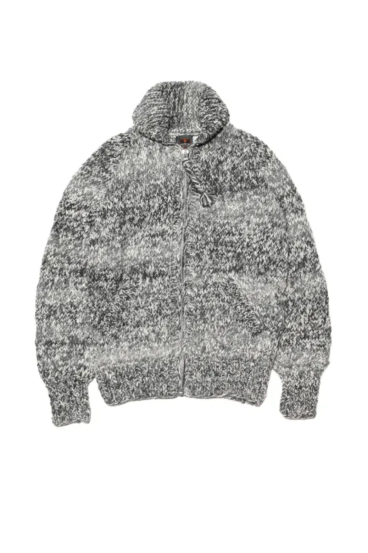 Mix Heather Zipper Cardigan - Ivory Mix sold by Chamula