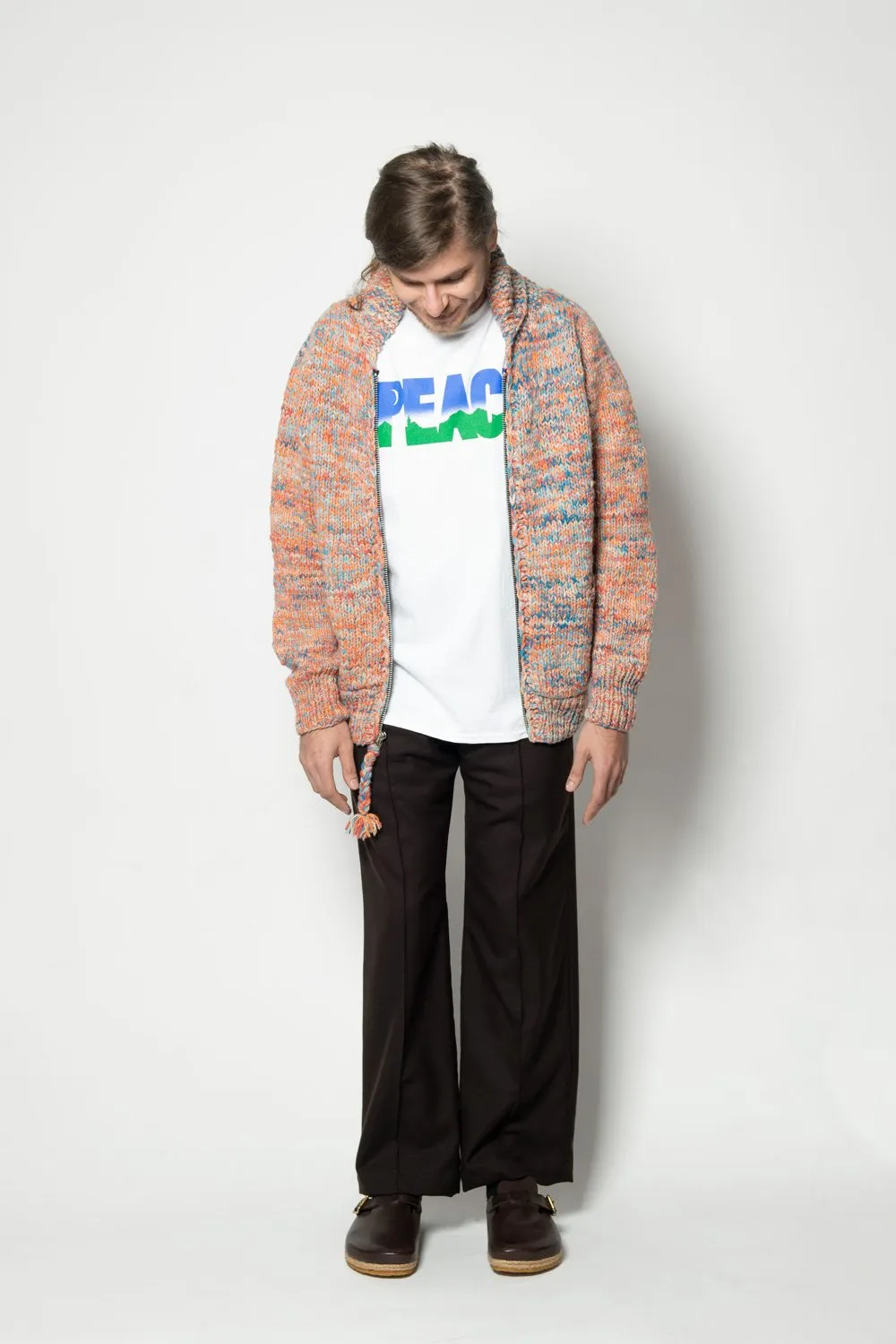 Mix Heather Zipper Cardigan - Heather Med Turq Mix sold by Chamula product image thumbnail 5