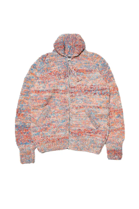 Mix Heather Zipper Cardigan - Heather Med Turq Mix sold by Chamula