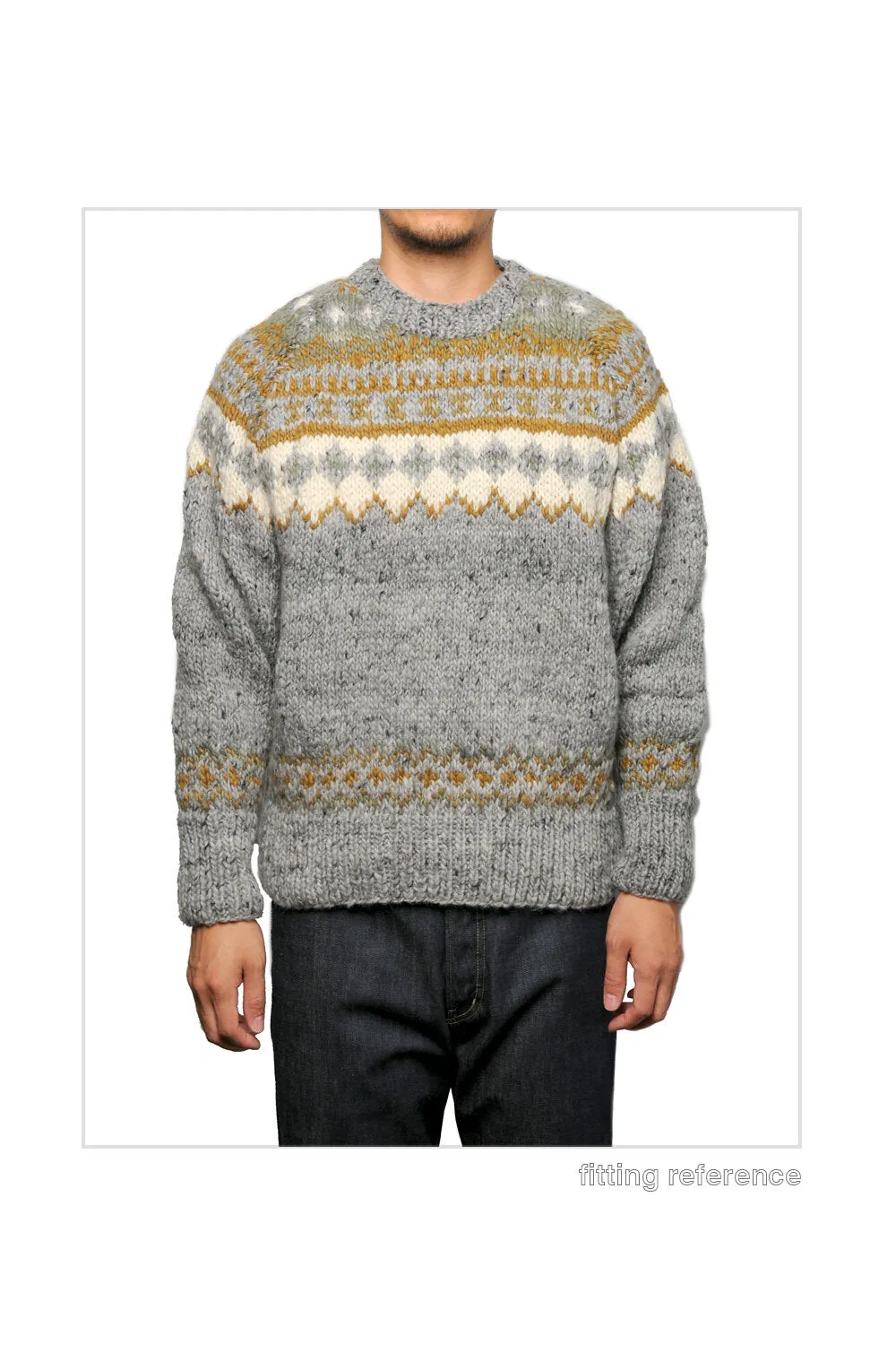 Fair Isle #3 Pullover - Pearl Grey #2 sold by Chamula product image thumbnail 2