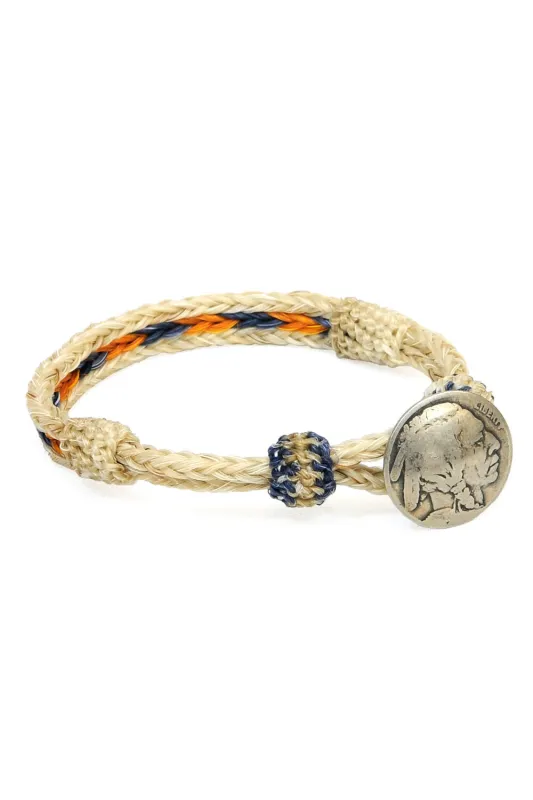 Concho Bracelet - #17 WHT/YLW X LT INDIGO made by Chamula