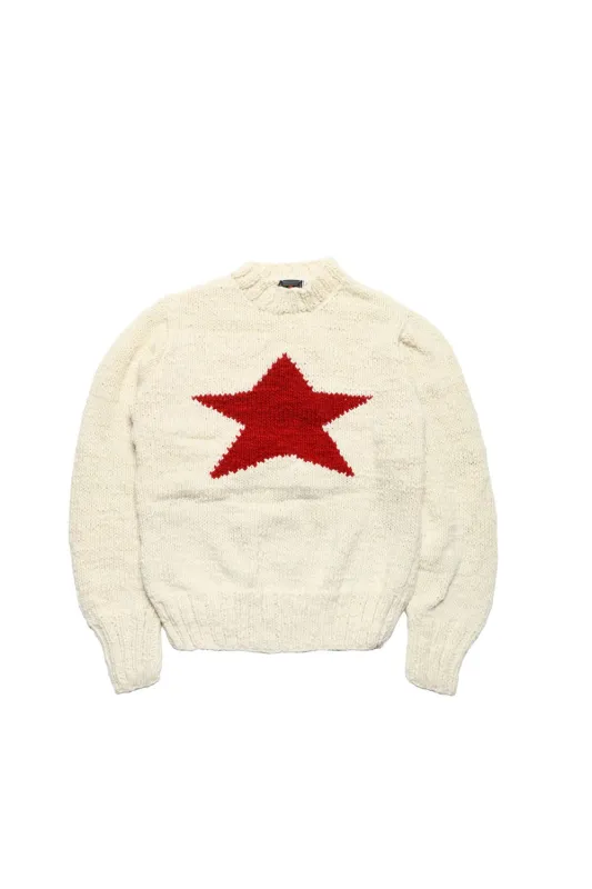 Star Pullover - Ivory x Red sold by Chamula