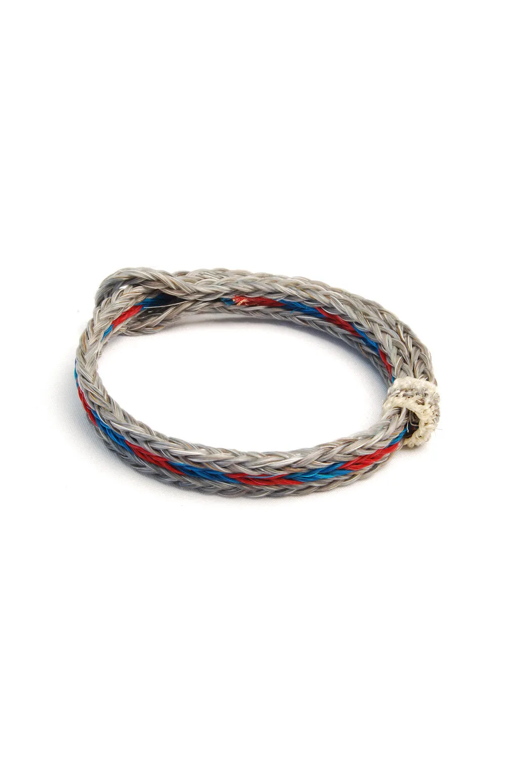 Braided Horsehair Bracelet - #22 RED/TURQ/CHAR sold by Chamula