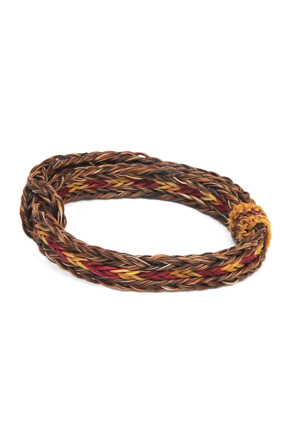 Braided Horsehair Bracelet - #36 RED/GLD/TAN sold by Chamula