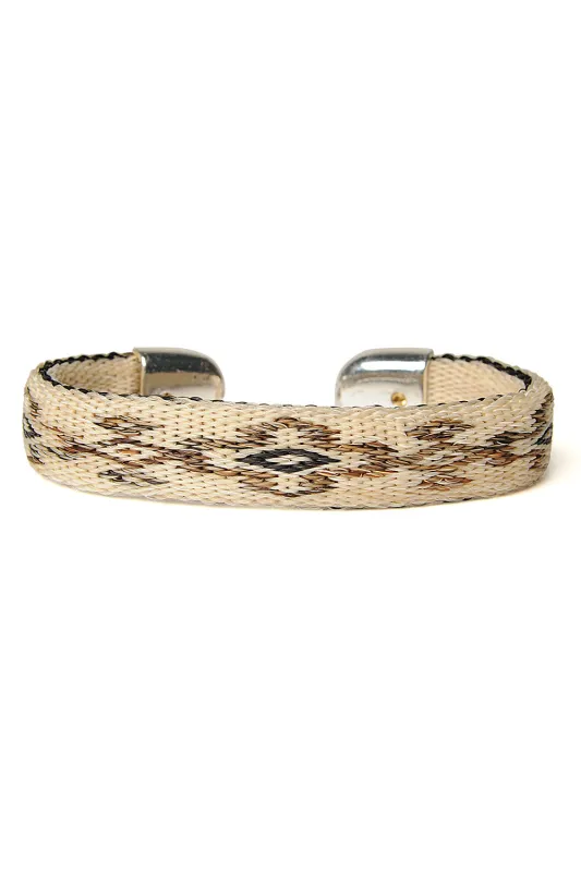 Bendable Horsehair Bracelet - WHT/ NAT X BLK sold by Chamula