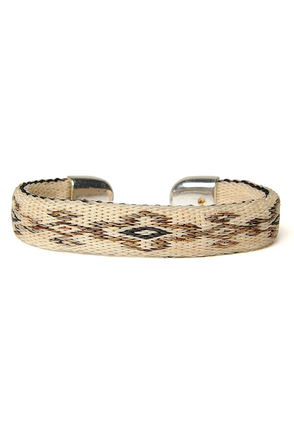 Bendable Horsehair Bracelet - WHT/ NAT X BLK sold by Chamula