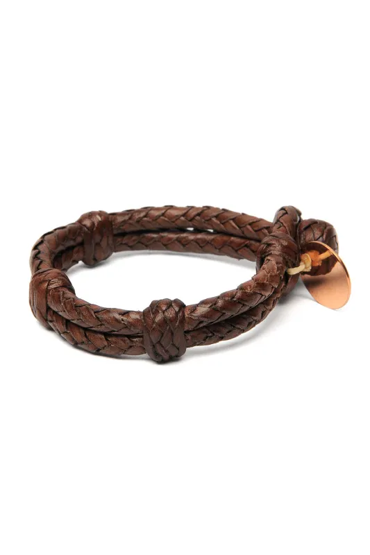 Double Round Leather Bracelet - Brown 2 sold by Chamula