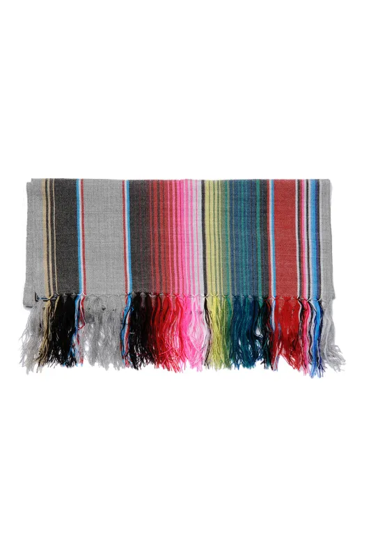 Serape Scarf - Grey #1 [Narrow] sold by Chamula