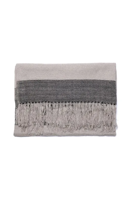 Design H Scarf - Dk. Grey / Black [Wide] sold by Chamula