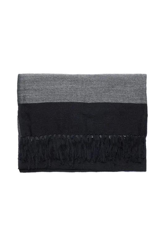 Deisgn H Scarf - Black x Grey [Wide] sold by Chamula