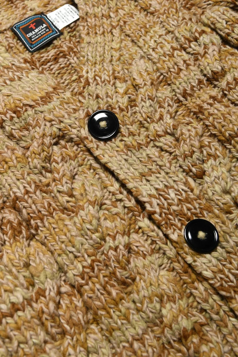 Mix Fisherman V Neck Cardigan - Dk Beige Mix sold by Chamula product image thumbnail 2