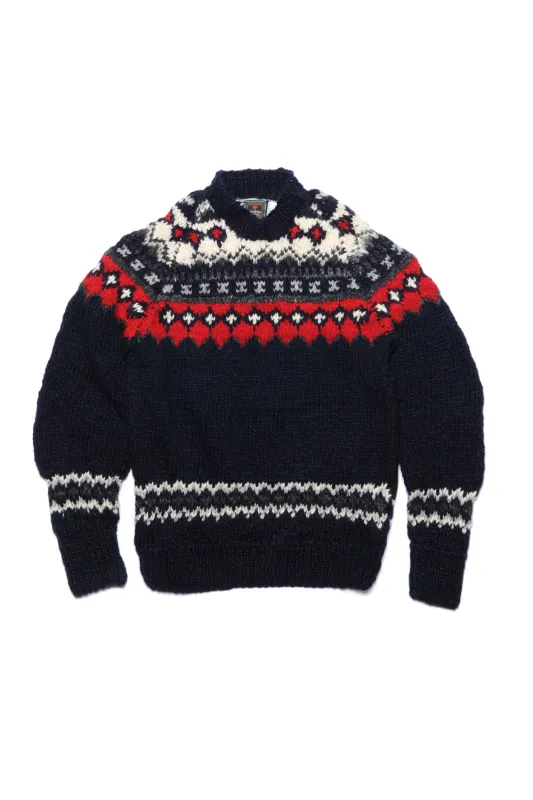 [MADE TO ORDER] Fair Isle #3 Pullover - Dk Navy sold by Chamula