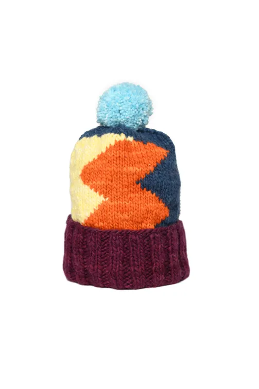 Double Cuff Cap Lightning - Raspberry made by Chamula