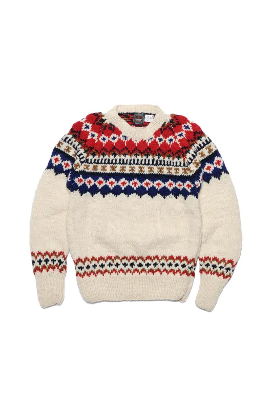 Fair Isle #3 Pullover - Ivory #3 sold by Chamula