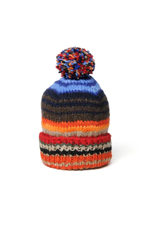 Double Cuff Cap Serape #2 - Red made by Chamula