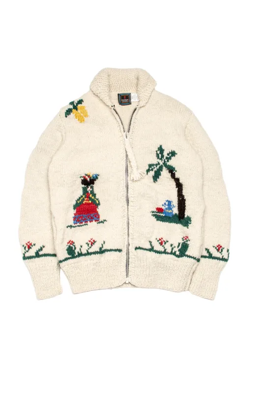 Souvenir Paisaje Zipper Cardigan - Ivory sold by Chamula