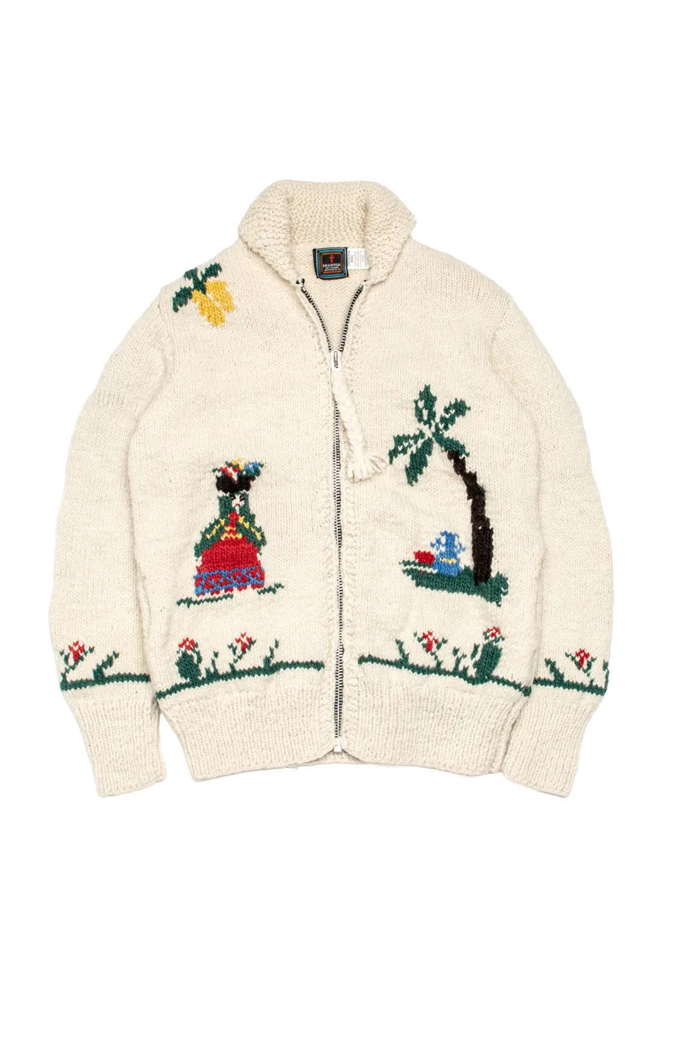 Souvenir Paisaje Zipper Cardigan - Ivory sold by Chamula