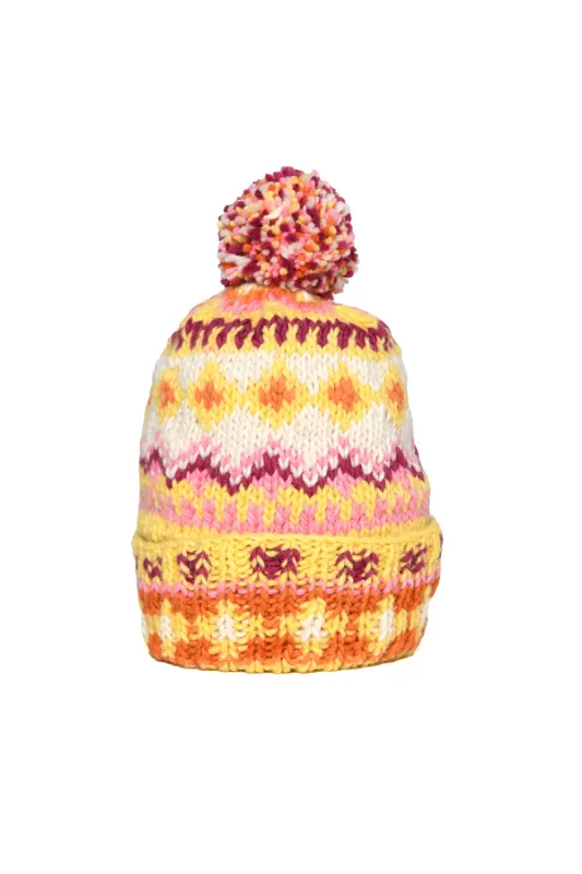 Double Cuff Cap Fair Isle #3 - Marigold made by Chamula