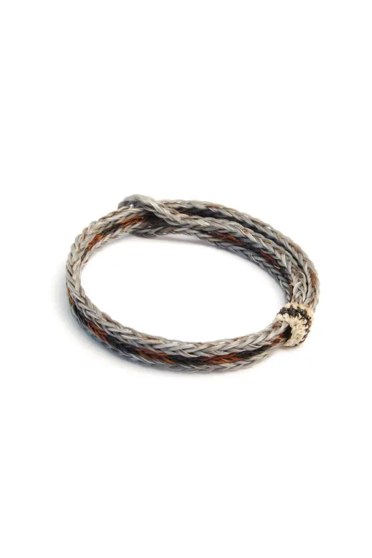Braided Horsehair Bracelet - #21 BLK/BWN/GREY made by Chamula